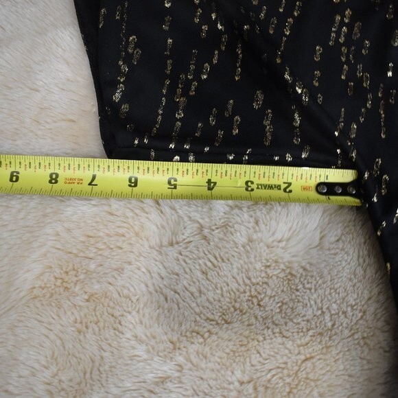 Jessica Simpson Dress Size Small Black Gold Short Sleeve - Picture 9 of 14